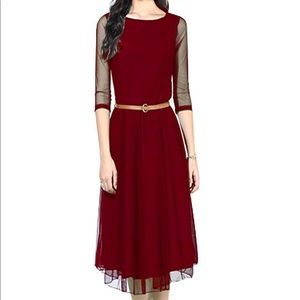 DESIGNER POLYSTER SOLID DRESS